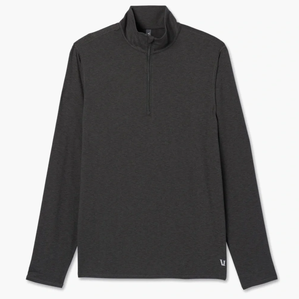 Vuori Ease Performance Long Sleeve Half Zip 2.0 Charcoal Gray Heather Size XL